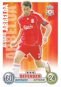 Alvaro Arbeloa Liverpool 2007/08 Topps Match Attax #147
